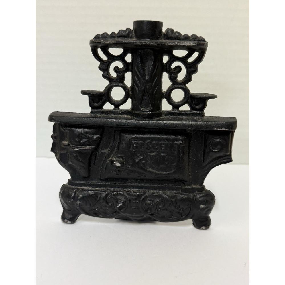 Vintage Crescent Cast Iron Mini Stove Doorstop Door Wedge Stop Rare Collectible